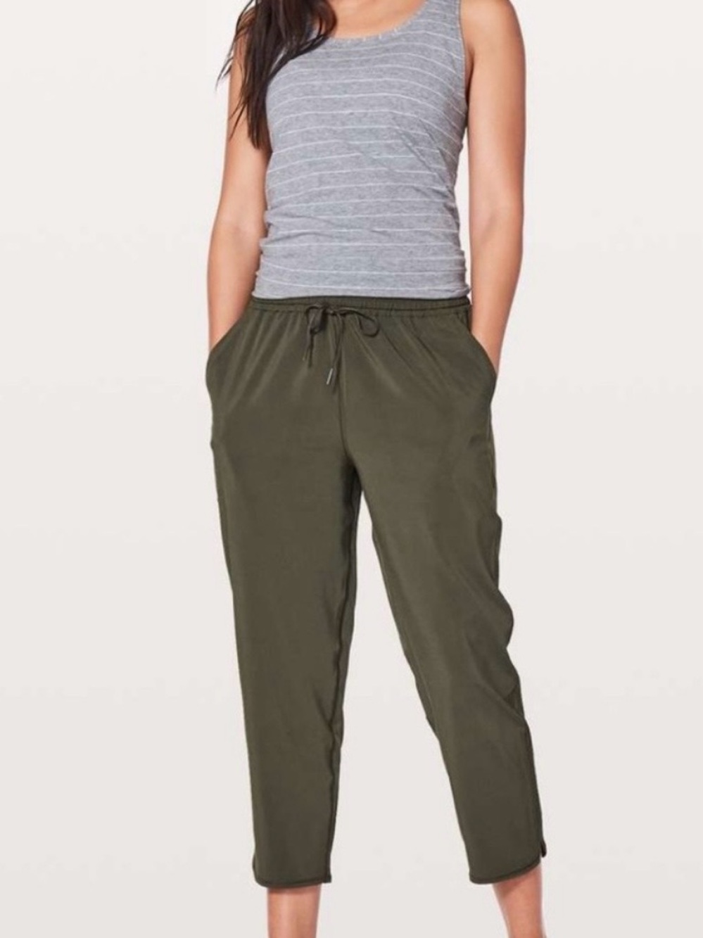 lululemon athletica Olive Cropped Drawstring Joggers